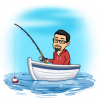 fishing in a boat